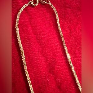 18K pure gold Foxtail Chain Necklace NOT GOLD PLATED.